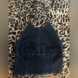 vintage denim halter top